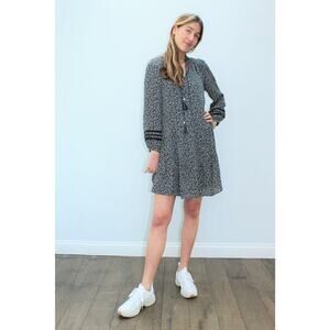 MOLIIN Copenhagen Alba Dress Tiered Ruffle Hem Flora Print Tassel Size Large